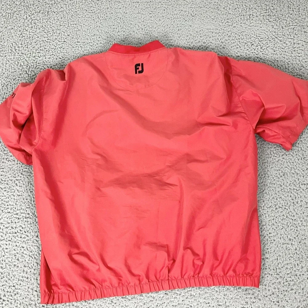 FootJoy Pullover Jacket Mens XL Red Short Sleeve Golf Windbreaker Generals Ridge